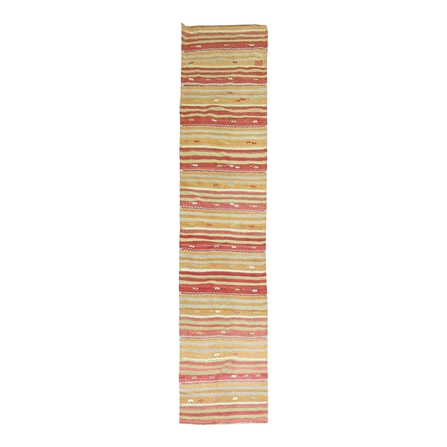 Vintage Turkish Kilim Runner, 20th Century - 2'8" x 12'1" For Sale