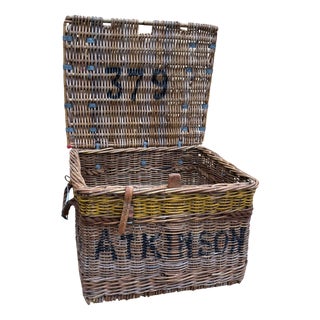 English Wicker Basket, 1920s For Sale