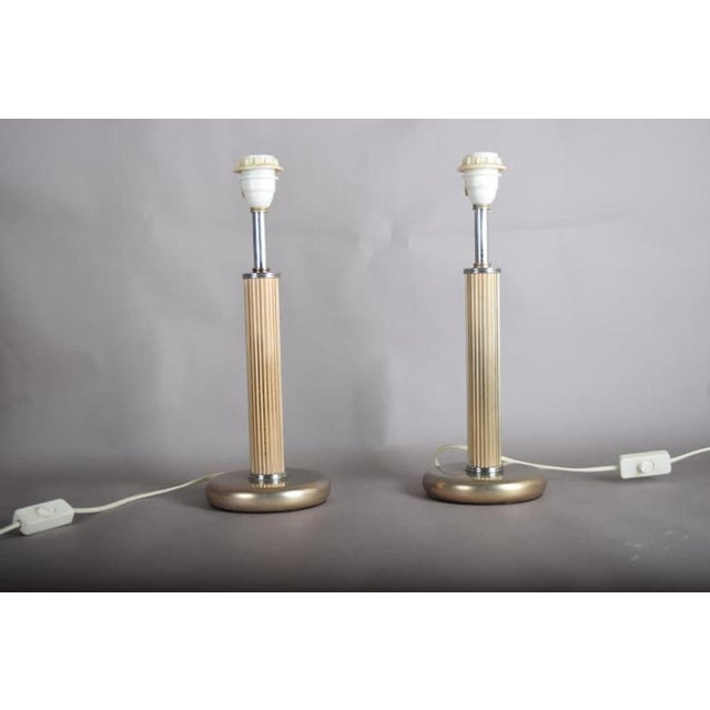 Mid-Century Modernist Sculptural Metal Bedside Table Lamps, 1950s, Set of 2 For Sale - Image 9 of 14