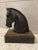 Pair of 1930s Art Deco Black Marble and Brass Horse Head Bookends For Sale In Saint Louis - Image 6 of 12