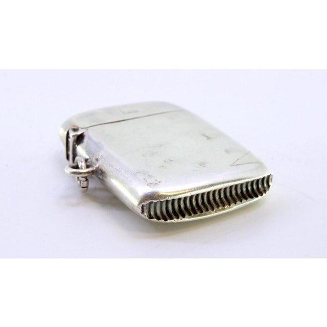 Plain Silver Matchbox with Hanging Ring For Sale - Image 4 of 7