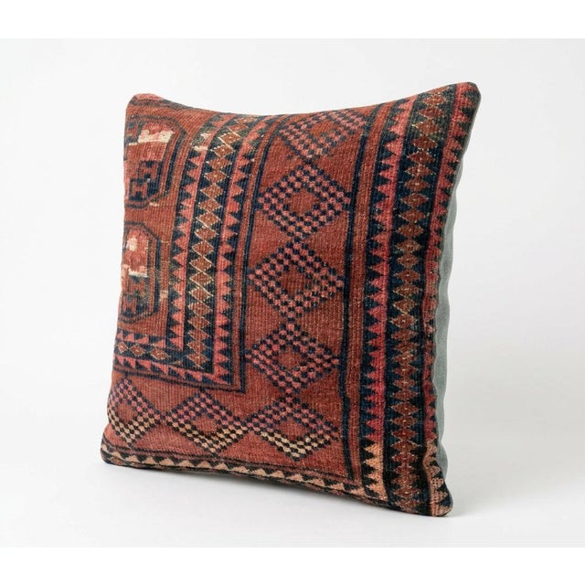 Mid-Century Modern Turkish Wool Rug Pillow Cover 24'' X 24'' For Sale - Image 3 of 4