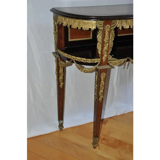 Wood 19th Century Antique Louis XVI Style Console After Design by Jean-Henri Riesener For Sale - Image 7 of 13
