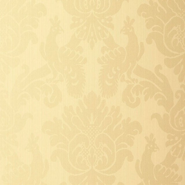 Contemporary Schumacher Valette Strie Damask Wallpaper in Champagne For Sale - Image 3 of 3