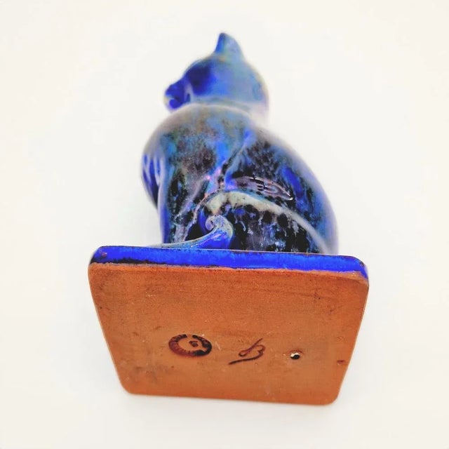 Mid-Century Modern Vintage Cat Figurine in Ceramics from Rambersvillers, 1940s For Sale - Image 3 of 8