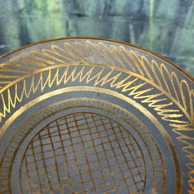 Art Deco Waylande Gregory Art Deco Stone Gray and Gold Glazed Dish For Sale - Image 3 of 12