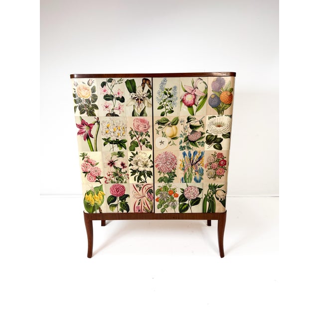 1940’s Swedish Cabinet Later Papered With Illustrations From La Belgique Horticole: Journal Des Jardins. Illustrations by...