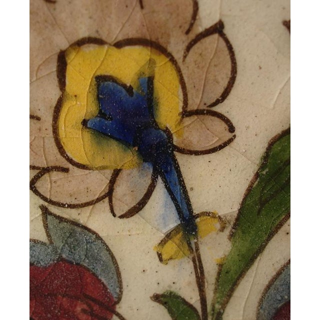 Late 19th Century Square Ceramic Vase - Qajar Period For Sale - Image 10 of 12