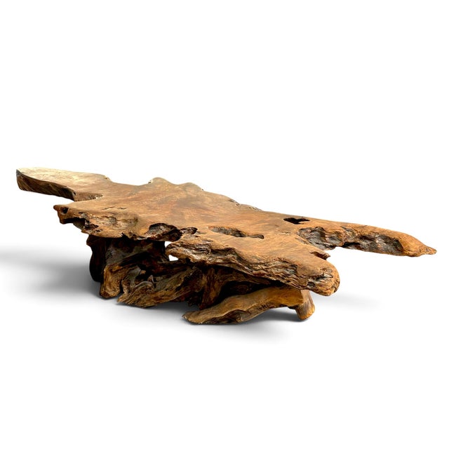 1970s 1970s Mid Century Modern Burlwood Organic Sculptural Coffee Table For Sale - Image 5 of 7