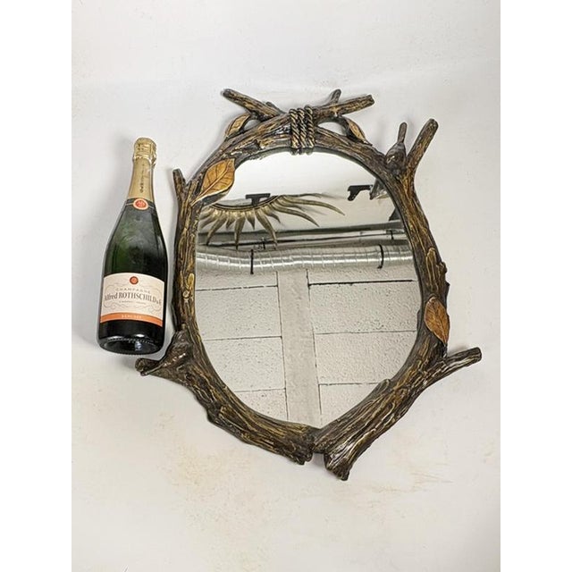 Decorative Mirror with Wooden Branches and Birds, France, 1970 For Sale - Image 3 of 11