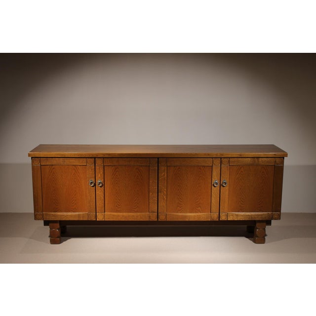 Wood Brutalist Oak Sideboard, Belgium, 1970s For Sale - Image 7 of 18