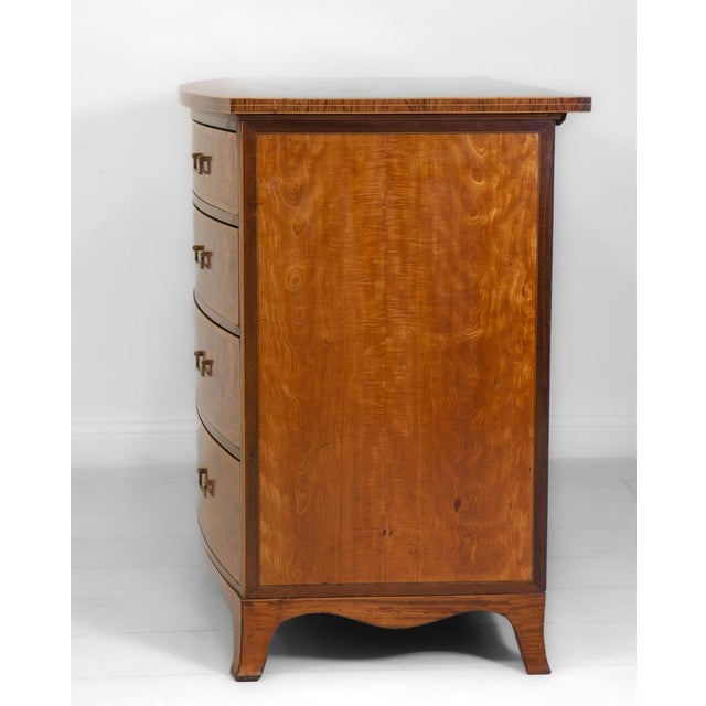 George III Satinwood & Banded Bow Fronted Chest Commode, 1790s For Sale - Image 16 of 18