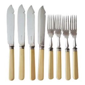 W & H Art Deco Fish Cutlery Set - 8 Pieces