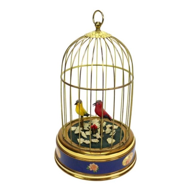 1910s Antique Swiss Reuge Music Automaton, Singing Birds in Cage, C1910 For Sale - Image 5 of 5