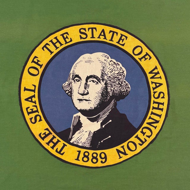 Vintage Cotton State Flag of Washington For Sale In Los Angeles - Image 6 of 6