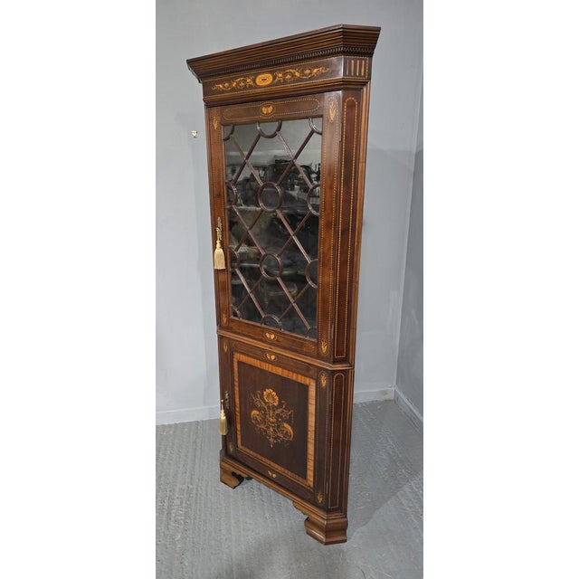 Inlaid Mahogany Cabinet, 1900s For Sale - Image 11 of 15
