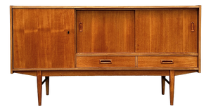 Mid-Century Modern Danish Teak Sideboard with Sliding Doors, 1960s