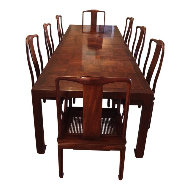 Henredon Asian Modern Walnut Dining Set Chairish