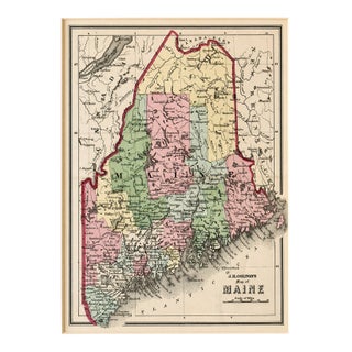 Maine by Colton — Original Atlas Map, 1850 For Sale