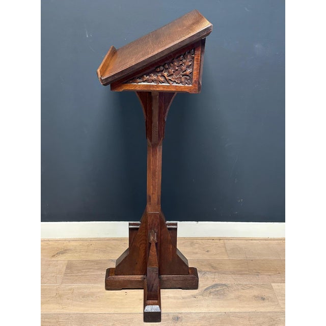 Brown Antique Oak Bible Stand, 1890s For Sale - Image 8 of 10