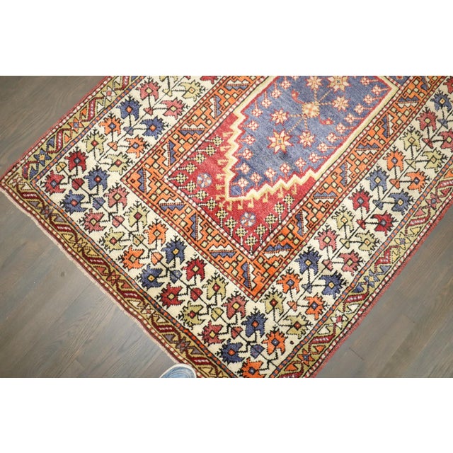 Turkish Early 20th Century Turkish Anatolian Prayer Niche Rug - 3'7" x 6'1" For Sale - Image 3 of 6