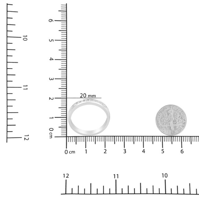 18K White Gold 1/4 Cttw Channel Set Brilliant Round-Cut Diamond Classic 11 Stone Wedding Band Ring - Size 5 For Sale In New York - Image 6 of 6