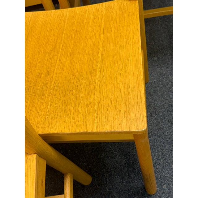 Set of 6 Contemporary Modern Oak Dining Chairs - Made in Italy For Sale - Image 10 of 12