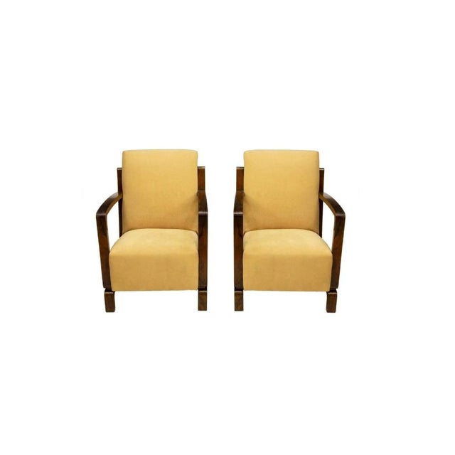 Important Art Deco Armchairs with Ottomans - Set of 4 For Sale In Dallas - Image 6 of 8