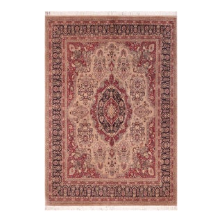 Medallion 1990's Tan/Blue Wool Rug - 8'0'' X 10'1'' For Sale