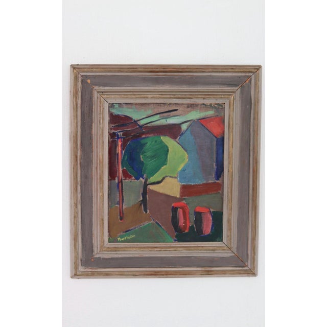 Harry Martinson, House Obscured by a Tree, 1960s, Oil on Canvas Pasted on Panel, Framed For Sale - Image 12 of 18