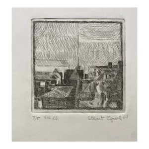 1964 Stuart Egnal Philadelphia Skyline Etching
