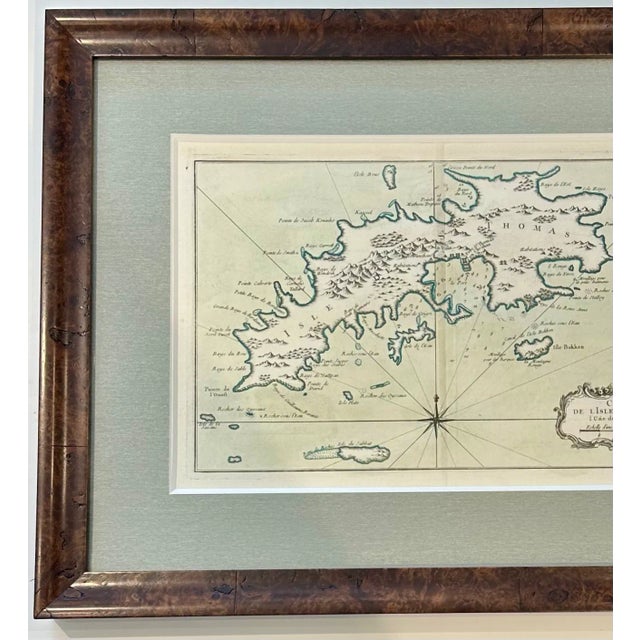 St Thomas Virgin Islands, Original Engraving by Jaques Nicolas Bellin, 1764, Framed For Sale - Image 6 of 7