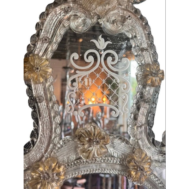 Early 20th Century Venetian Murano Art Glass Girandole Mirror For Sale - Image 13 of 15