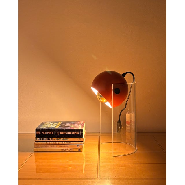 Space Age Orange Spot Light with Acrylic Stand, 1970s For Sale - Image 4 of 16