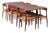 Danish Extendable Teak Dining Table and Model 75 Chairs from Møller, 1960s, Set of 9 For Sale