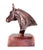1970s Antique Copper Finish Metal Hand Carved Horse Head Bust Sculptures For Sale - Image 5 of 6