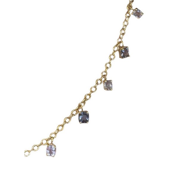 Spinel Necklace With 14k Gold Oval Link Chain For Sale - Image 9 of 11