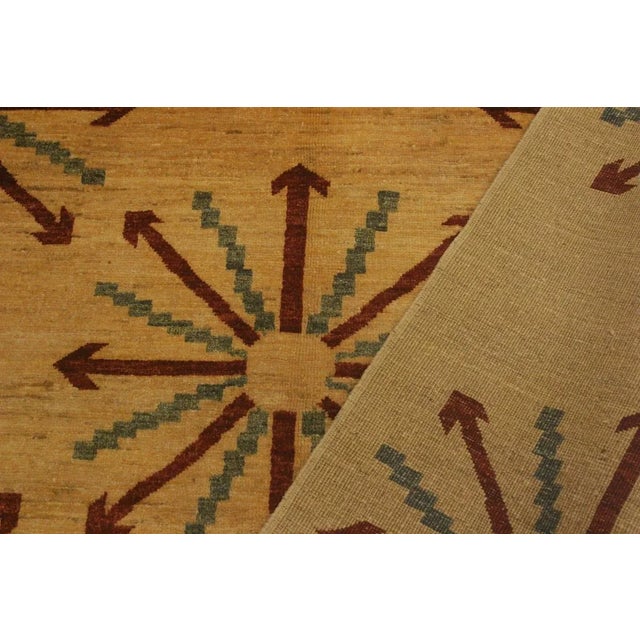 1980s 1980s Shabby Chic Kafkaz Tan/Red Wool Rug - 5'2 X 6'8 For Sale - Image 5 of 8