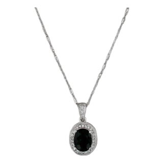 1.90ctw Green Tourmaline Diamond Halo Pendant Necklace 14k Whtie Gold 18.5" For Sale