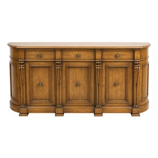 1990s Michael Taylor Designs "Lombardi" Serpentine Sideboard Buffet, 79" Wide For Sale