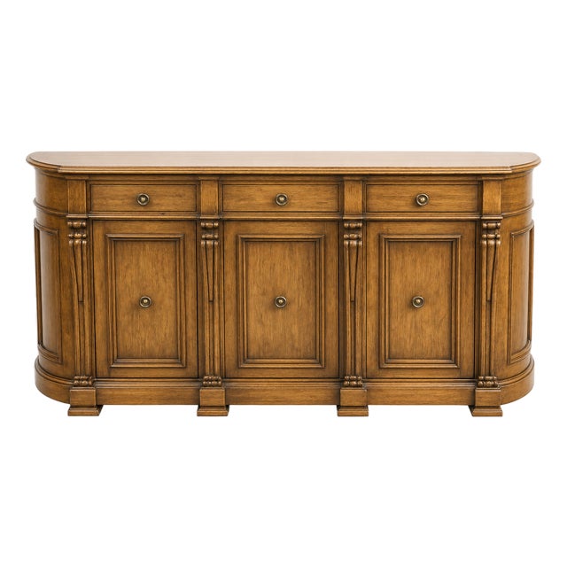 1990s Michael Taylor Designs "Lombardi" Serpentine Sideboard Buffet, 79" Wide For Sale