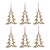 Raw Aluminum Christmas Tree Ornaments, Gold, Set of 6 For Sale