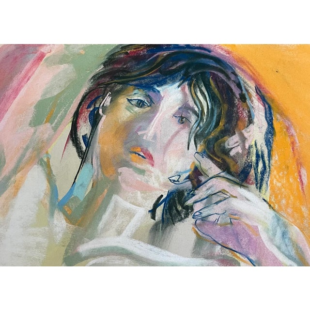 Mid-Century Modern Vintage Modernist Pastel of Reclining Nude Woman by Gerard Haggerty For Sale - Image 3 of 7