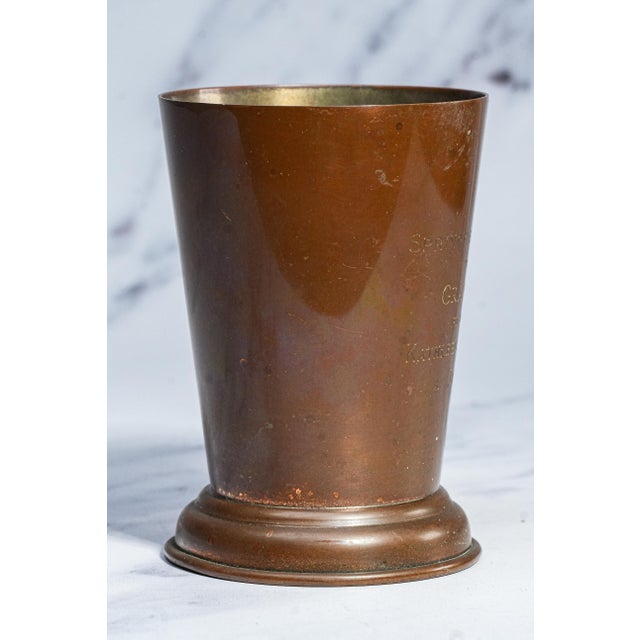 Neat Antique English Copper Boar Handle Hunting Trophy Cup For Sale - Image 10 of 13