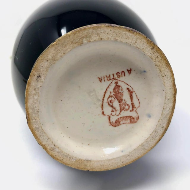 Ceramic Antique Hand Painted Austrian Vase For Sale - Image 7 of 11