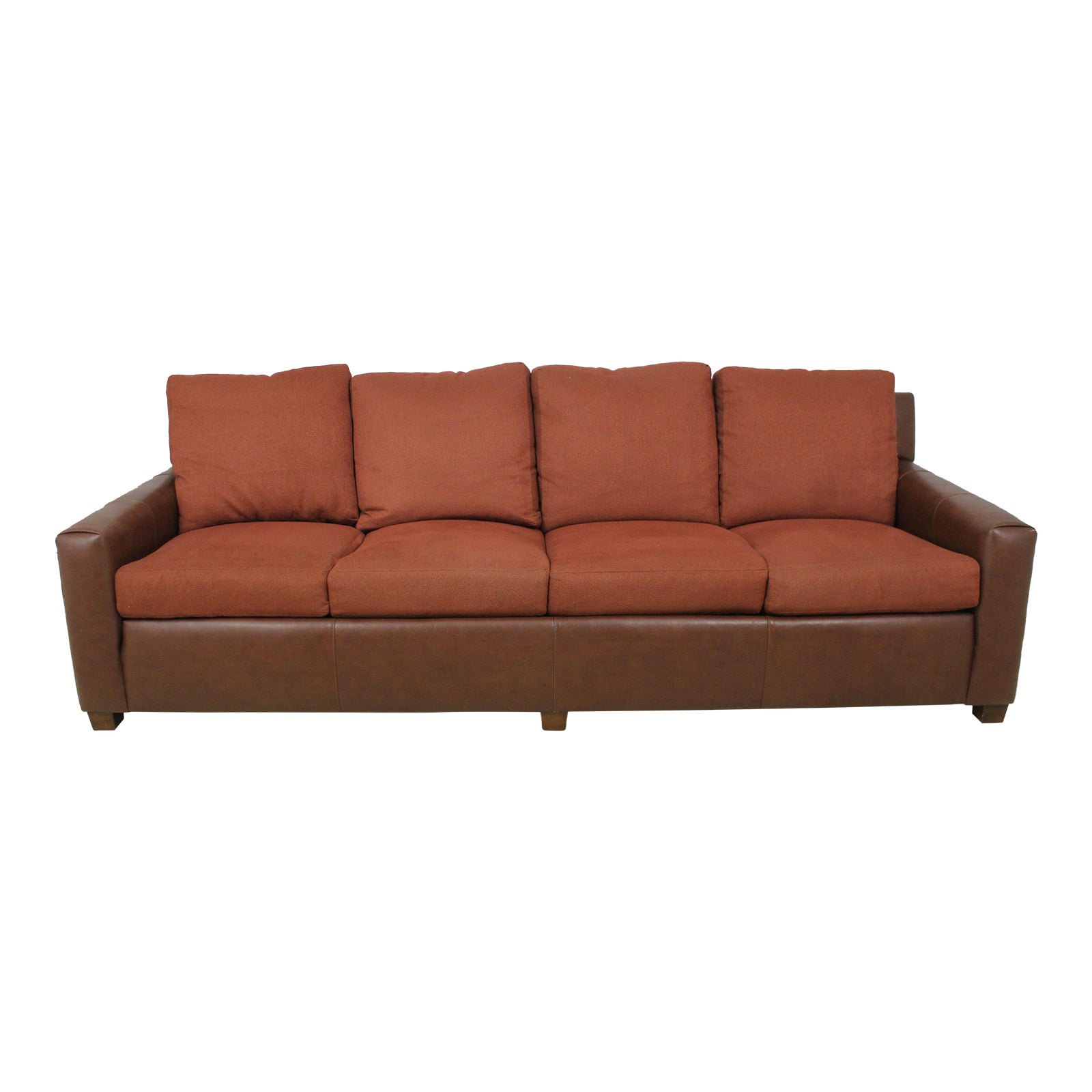 Stickley Leather Sofa W. Upholstered Cushions Chairish