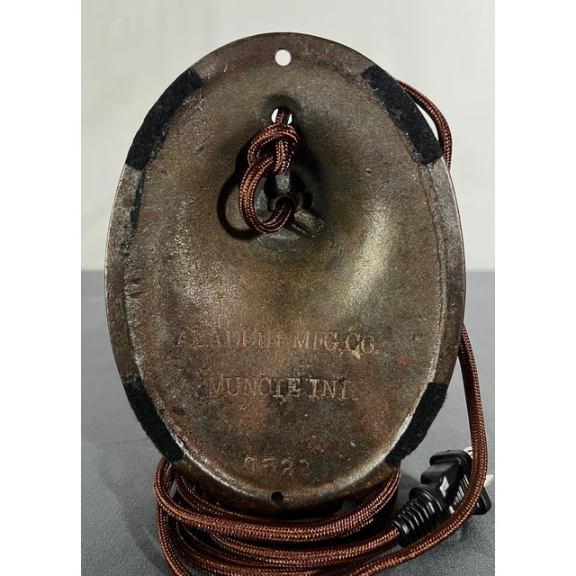 Metal 1930s Restored Mid-Century Art Deco Aladdin Mfg. Co. Gooseneck Desk Lamp – Cast Iron Base For Sale - Image 7 of 9