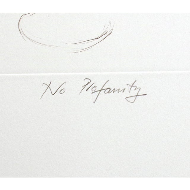 "No Profanity" by William Papas Hand signed, titled and numbered by the artist Hand Colored Etching Art Print on BFK Rives...