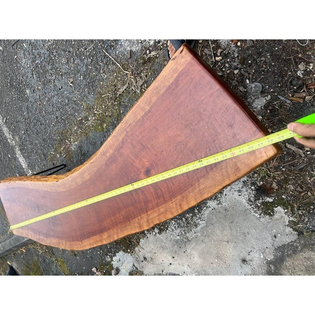 Late 20th Century Rustic Style Live Edge Slab Wood Top Coffee Table/ Bench With Iron Hairpin Legs For Sale In Washington DC - Image 6 of 18