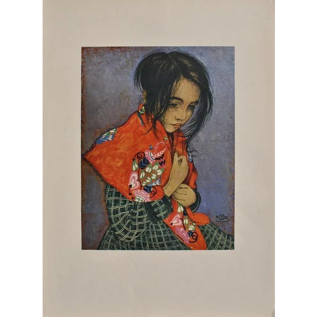 Walter Sauer, Little Girl with a Headscarf, Signed Engraving For Sale - Image 7 of 7